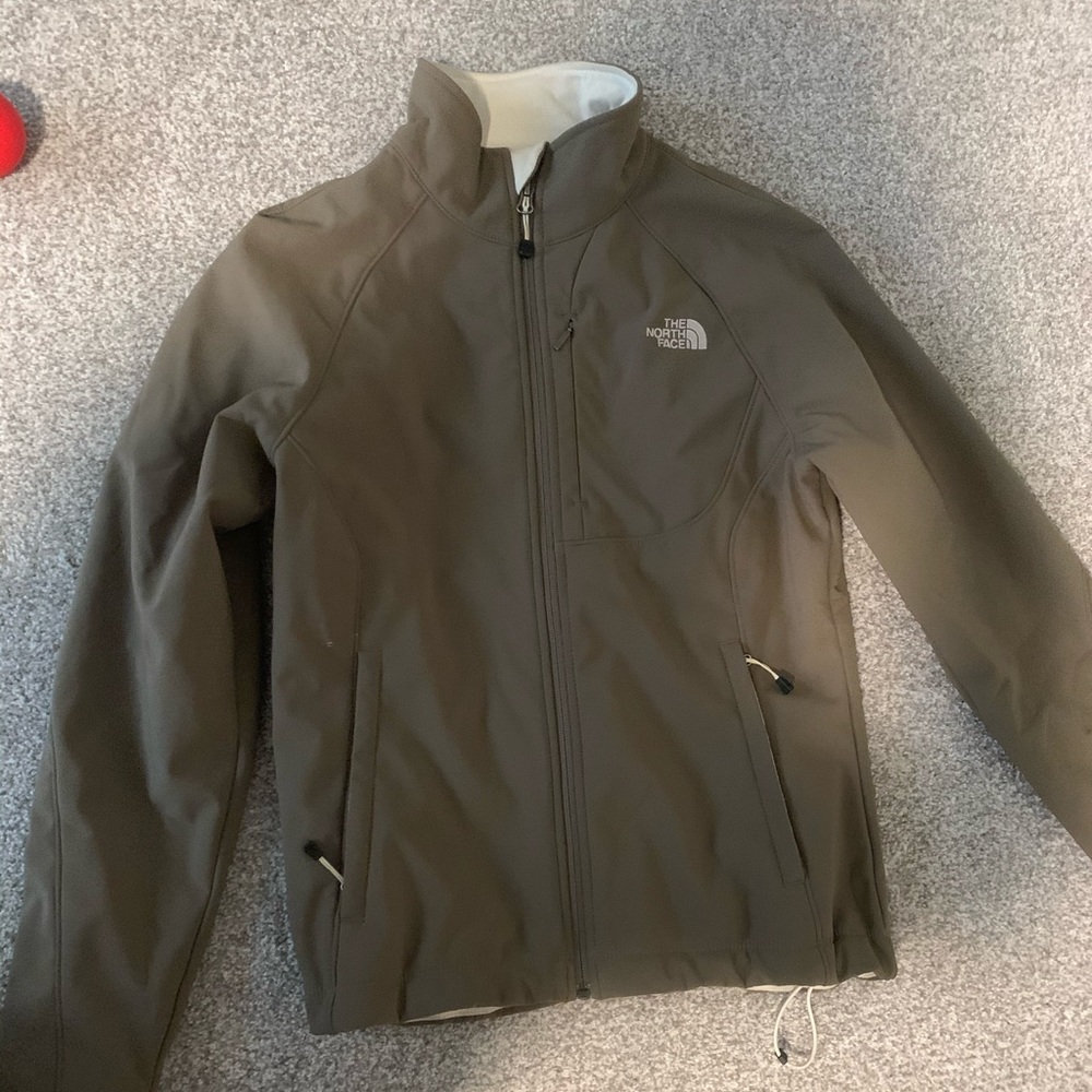 Olive North Face Zip Up Shell Jacket - image 1